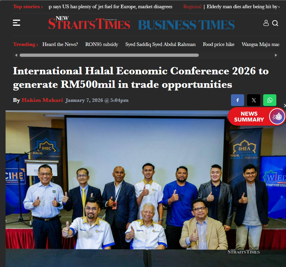 International Halal Economic Conference 2026 To Generate RM500mil Trade